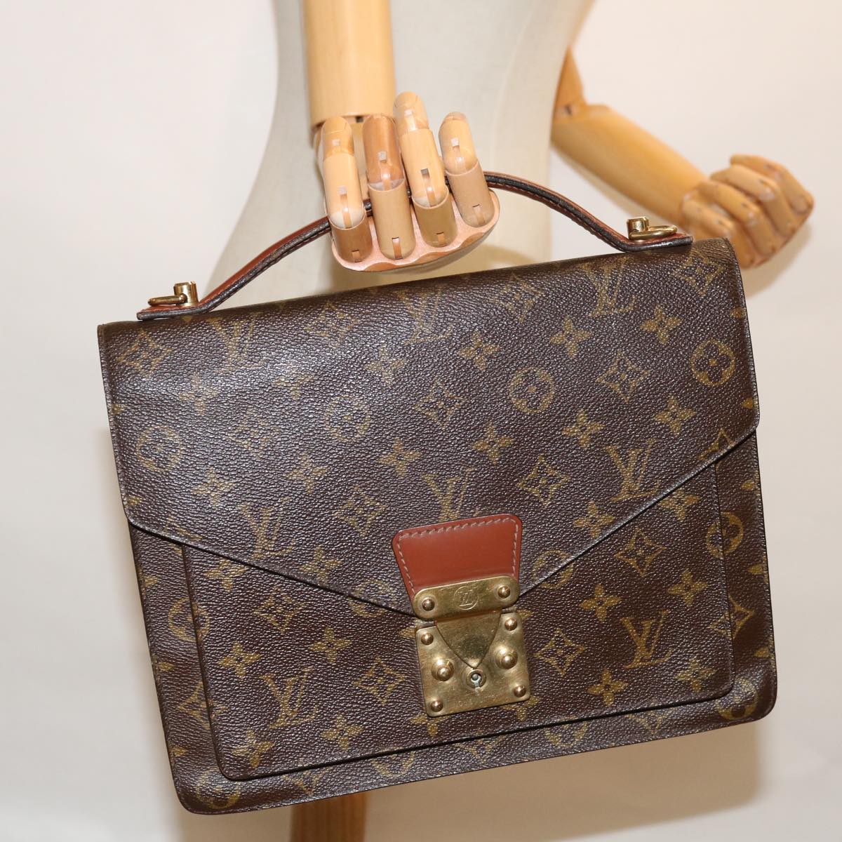 LOUIS VUITTON Monogram Monceau 28 Hand Bag 2way M51185 LV Auth 67394