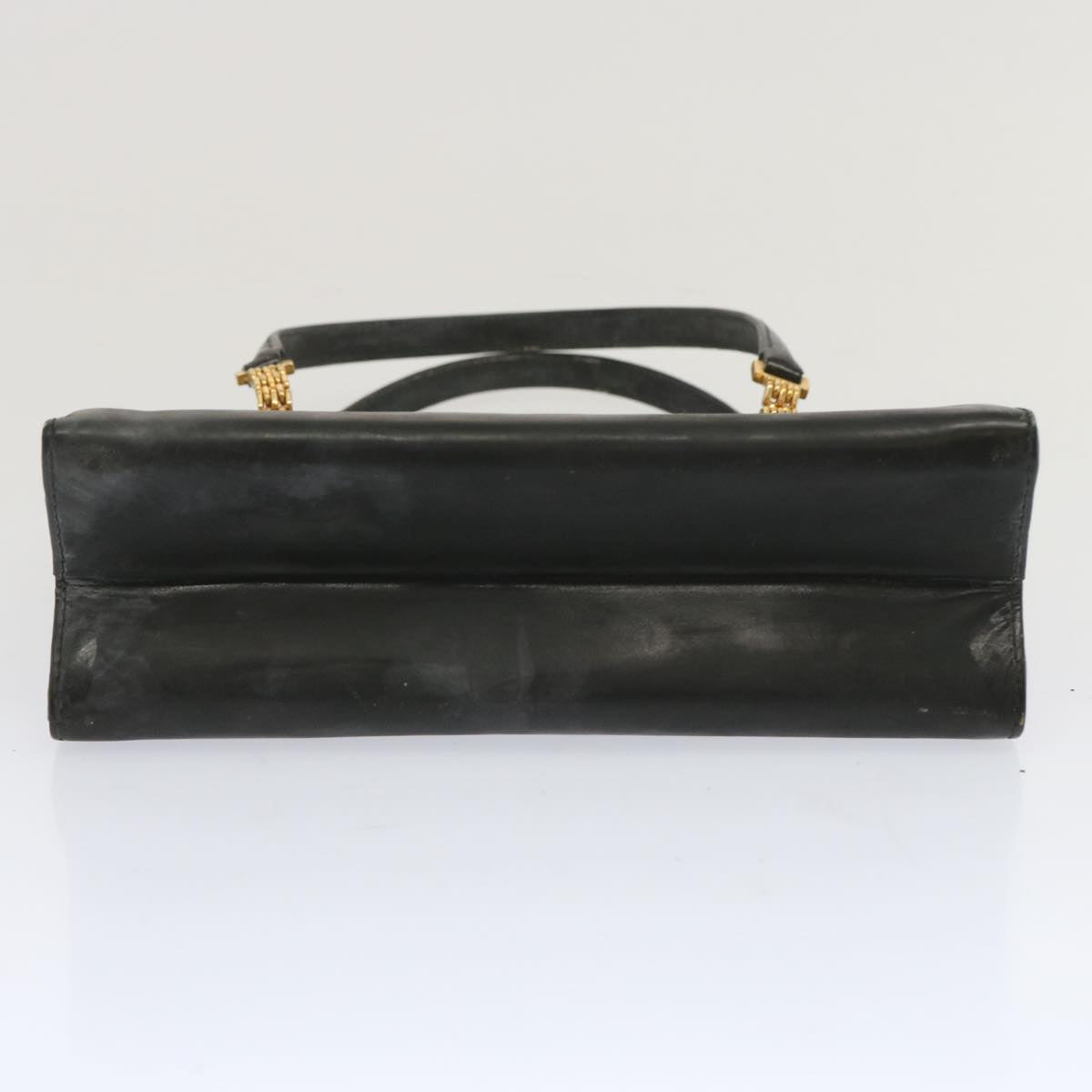 GUCCI Hand Bag Leather Black Auth 67395