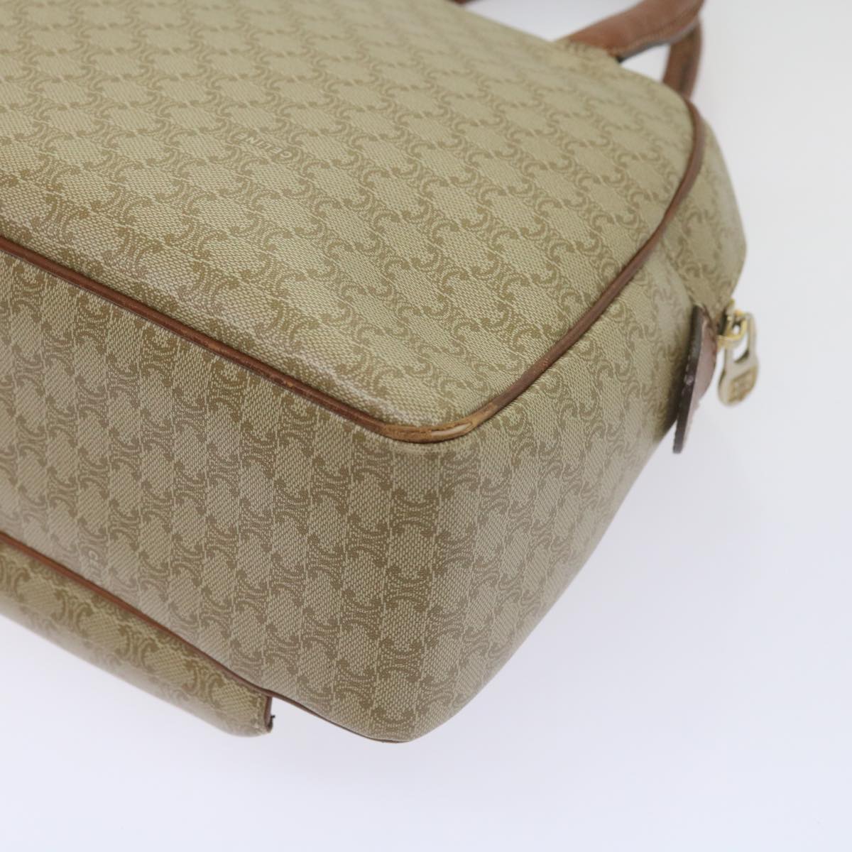 CELINE Macadam Canvas Hand Bag Beige Auth 67396