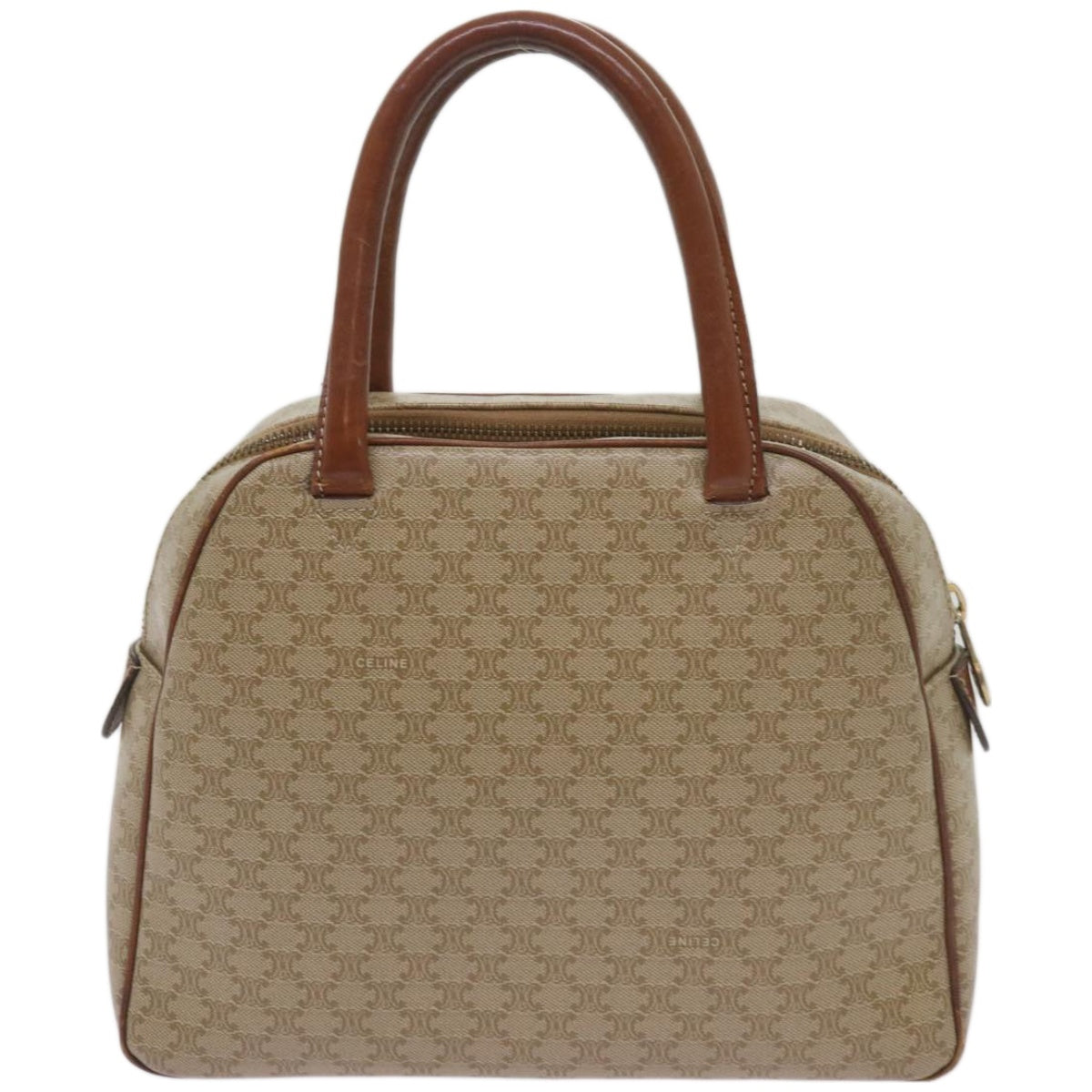 CELINE Macadam Canvas Hand Bag Beige Auth 67396