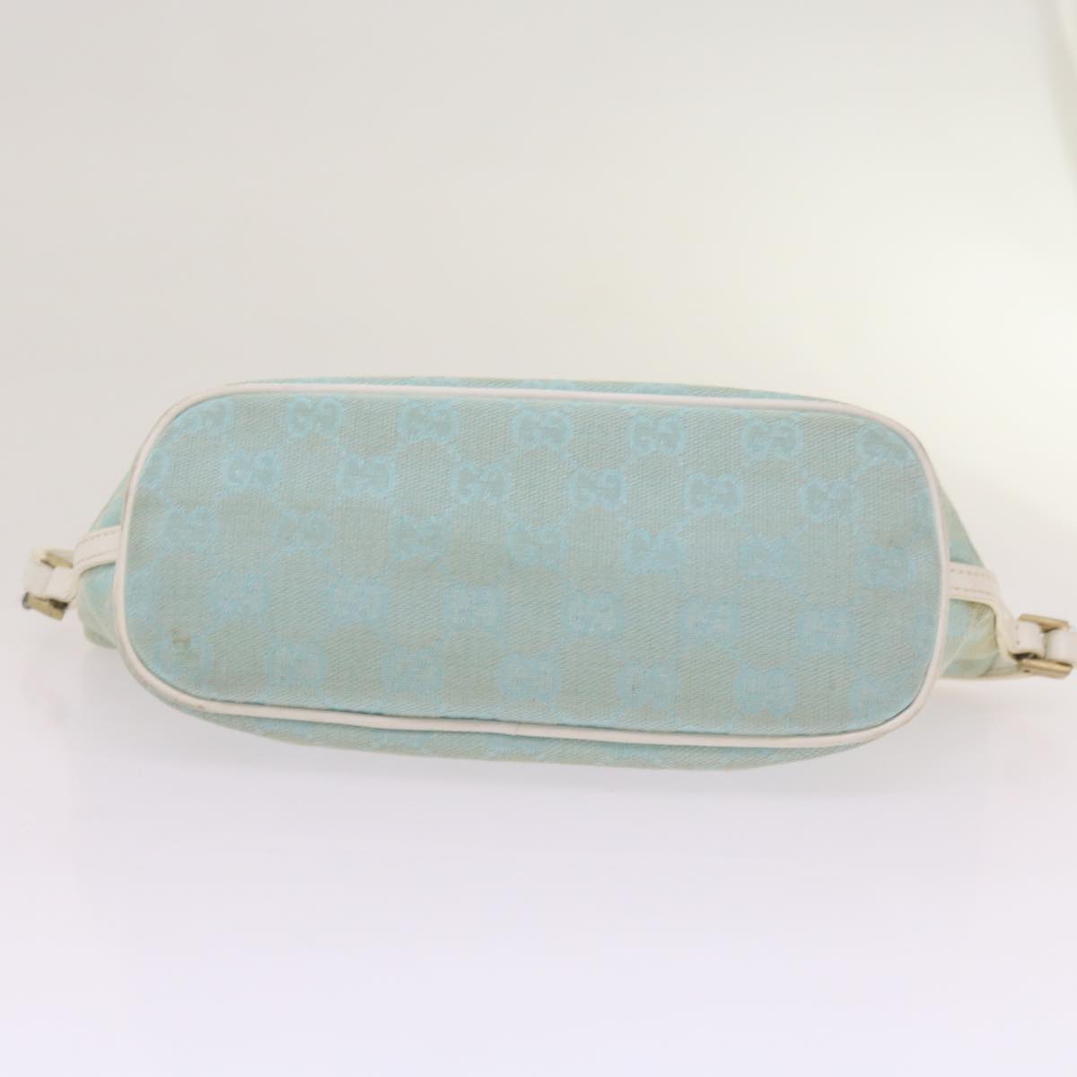 GUCCI GG Canvas Accessory Pouch Light Blue White 039 1103 Auth 67400