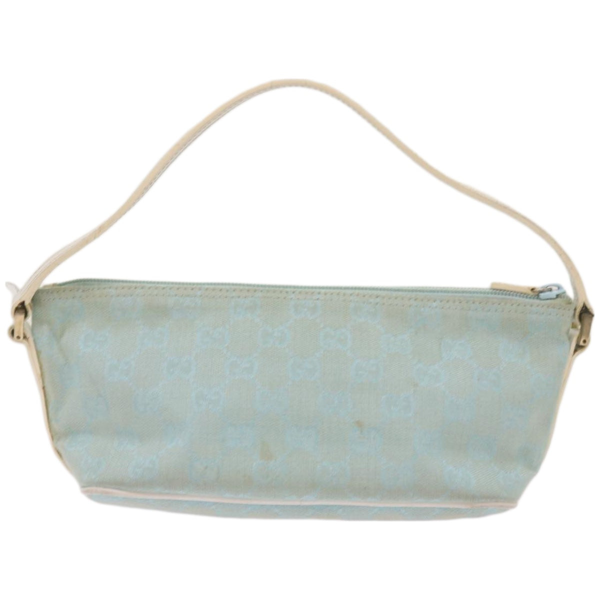 GUCCI GG Canvas Accessory Pouch Light Blue White 039 1103 Auth 67400