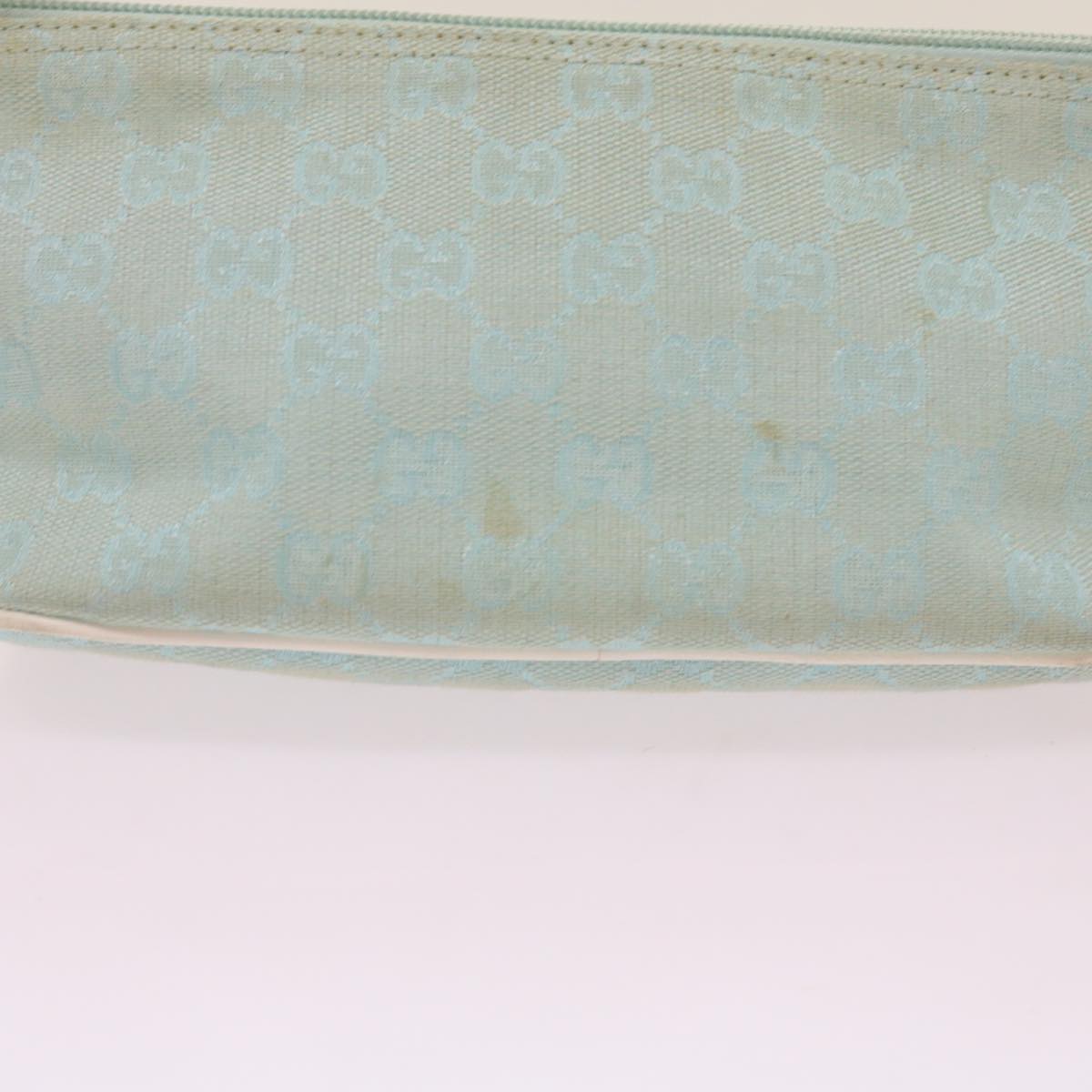 GUCCI GG Canvas Accessory Pouch Light Blue White 039 1103 Auth 67400