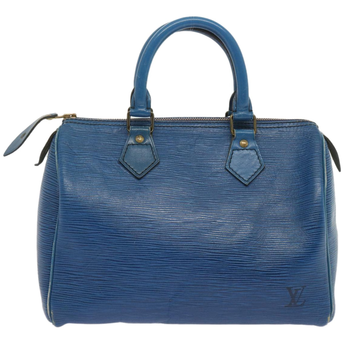 LOUIS VUITTON Epi Speedy 25 Hand Bag Toledo Blue M43015 LV Auth 67402