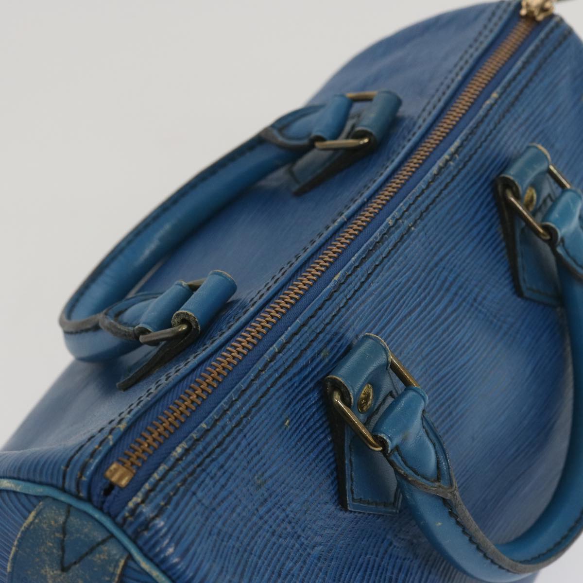 LOUIS VUITTON Epi Speedy 25 Hand Bag Toledo Blue M43015 LV Auth 67402