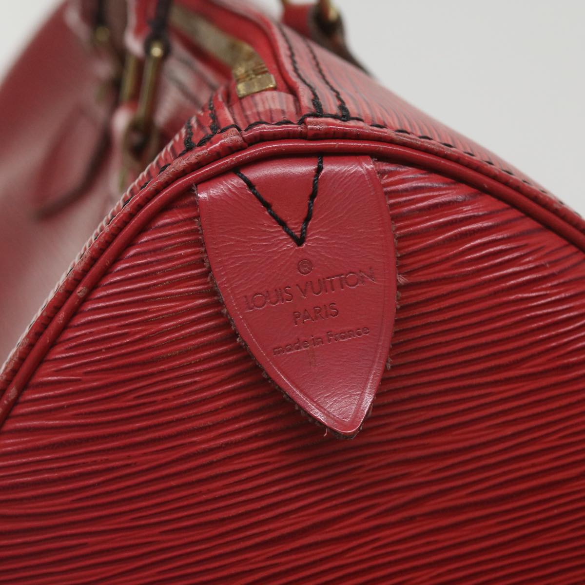 LOUIS VUITTON Epi Speedy 30 Hand Bag Castilian Red M43007 LV Auth 67403