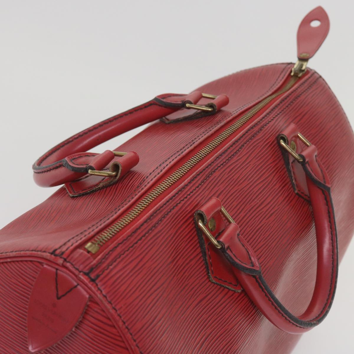 LOUIS VUITTON Epi Speedy 30 Hand Bag Castilian Red M43007 LV Auth 67403