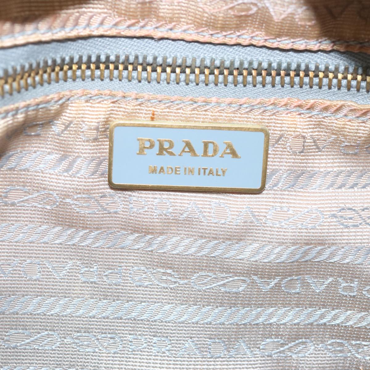 PRADA Hand Bag Canvas Beige Auth 67412