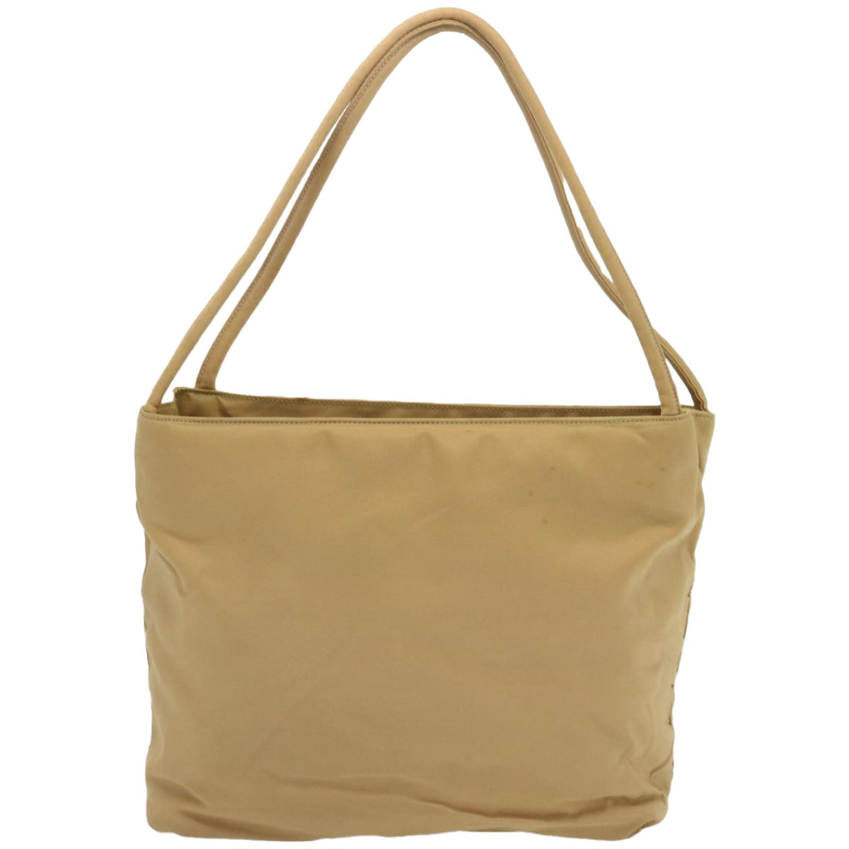 PRADA Tote Bag Nylon Beige Auth 67415