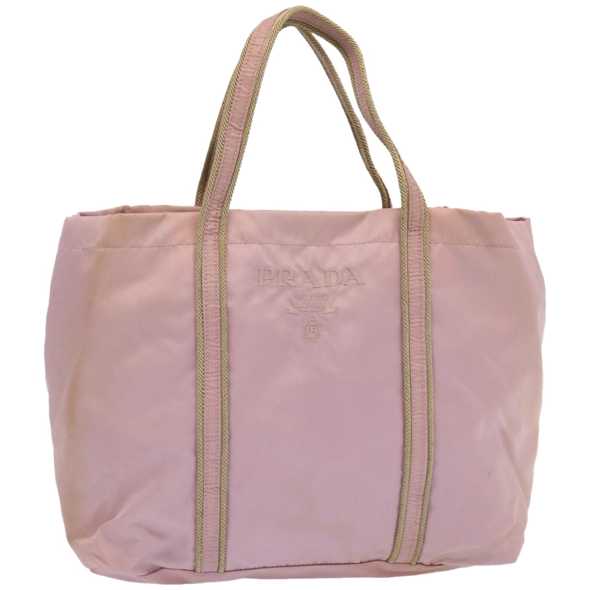 PRADA Hand Bag Nylon Pink Auth 67416