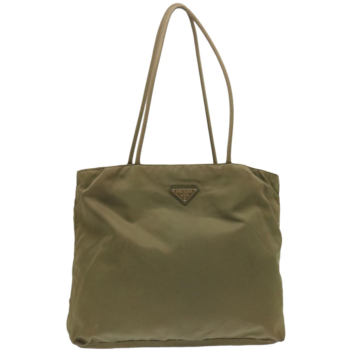 PRADA Tote Bag Nylon Khaki Auth 67418