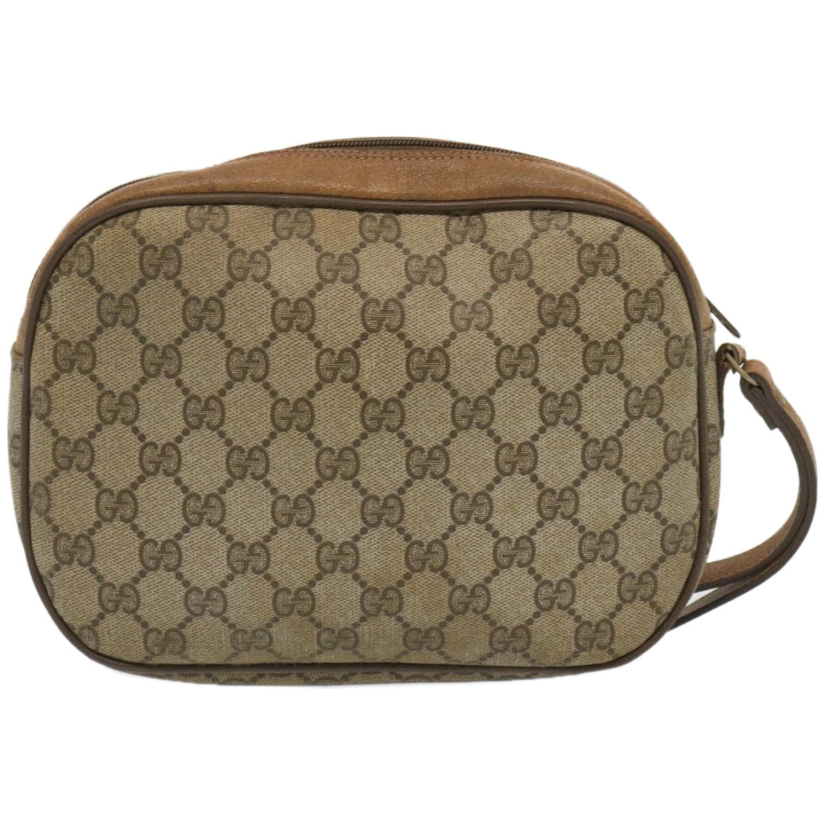 GUCCI GG Supreme Web Sherry Line Clutch Bag Beige Red Green 89 01 034 Auth 67426