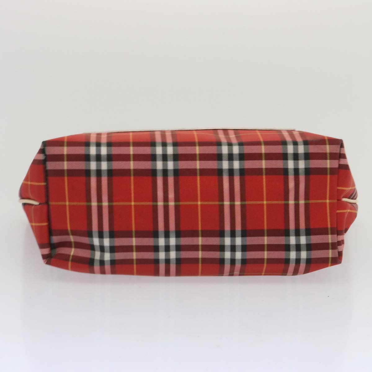 BURBERRY Nova Check Hand Bag Nylon Red Auth 67441