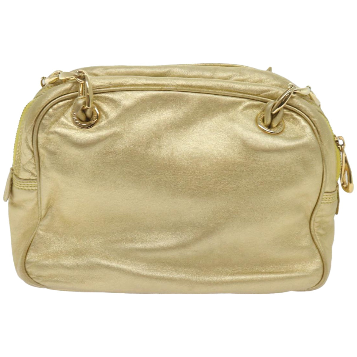 LOEWE Chain Shoulder Bag Leather Gold Tone Auth 67443