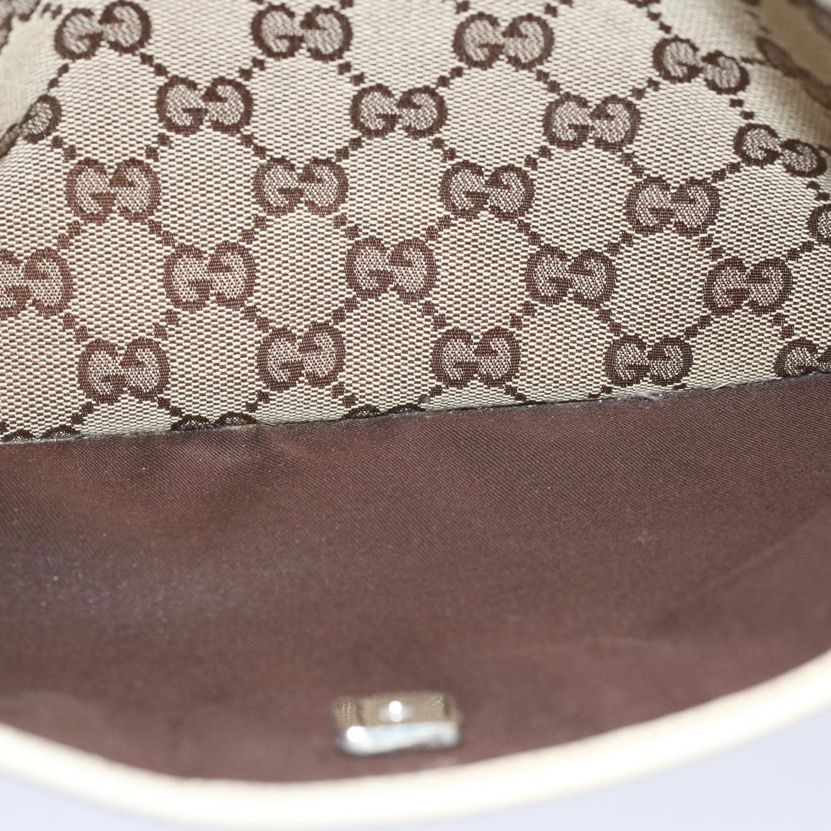 GUCCI GG Canvas Shoulder Bag Beige 145857 Auth 67450