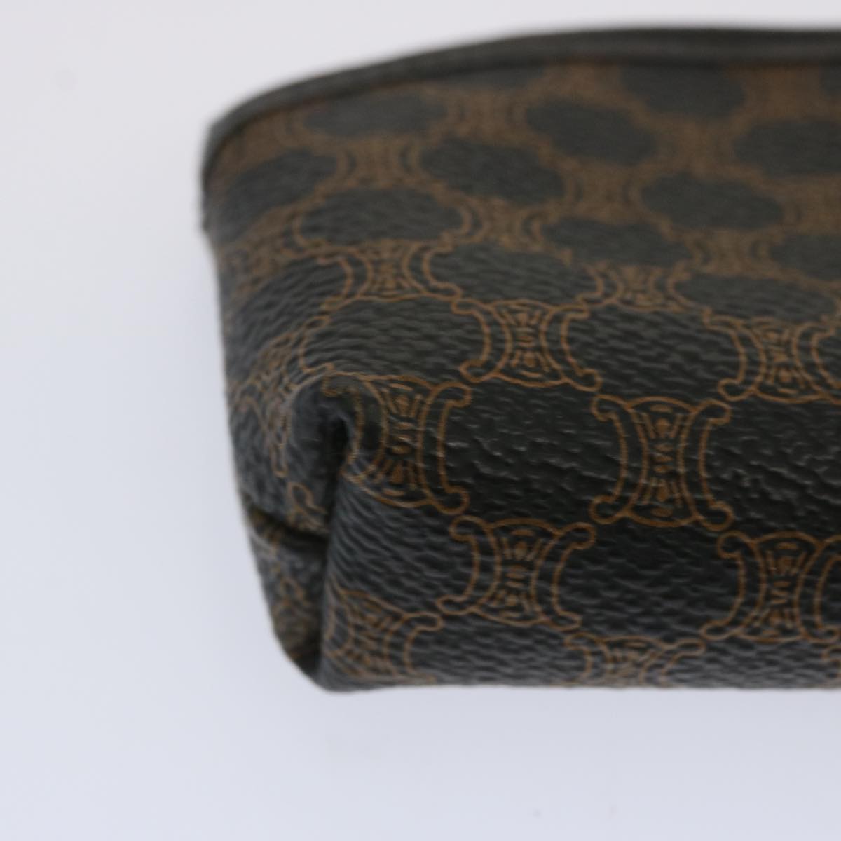 CELINE Macadam Canvas Coin Purse PVC Leather Black Auth 67451