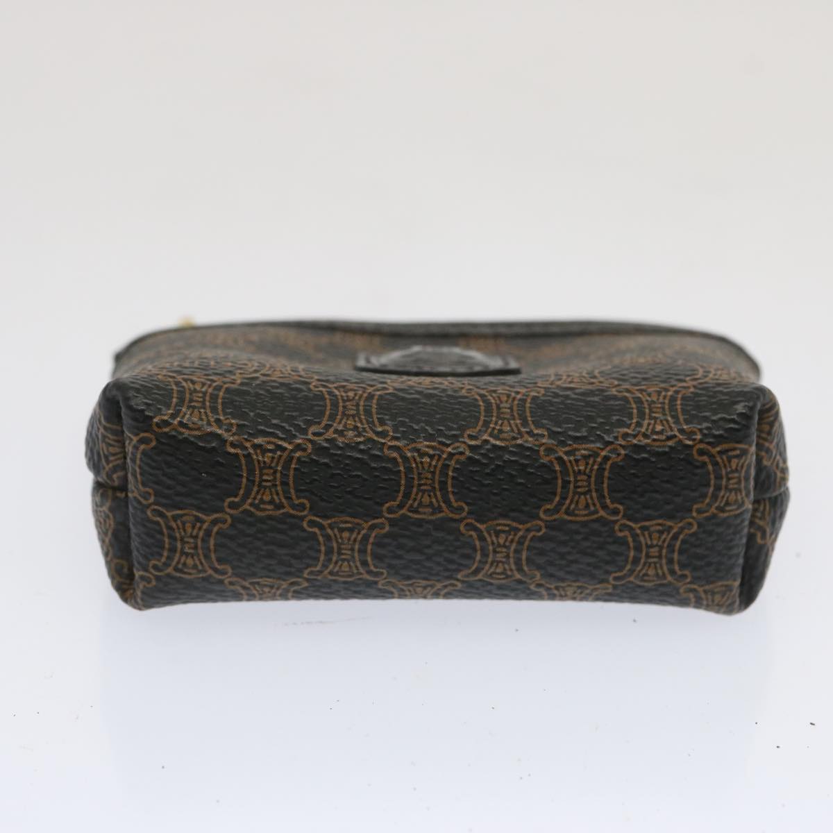 CELINE Macadam Canvas Coin Purse PVC Leather Black Auth 67451