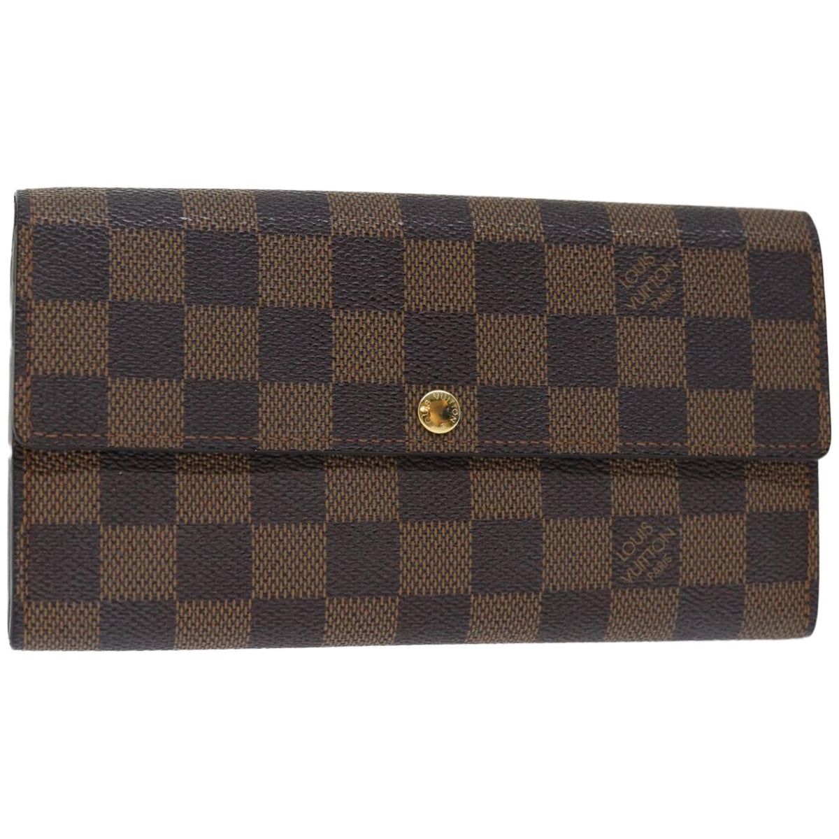 LOUIS VUITTON Damier Ebene Portefeuille Sarah Long Wallet N61734 LV Auth 67501