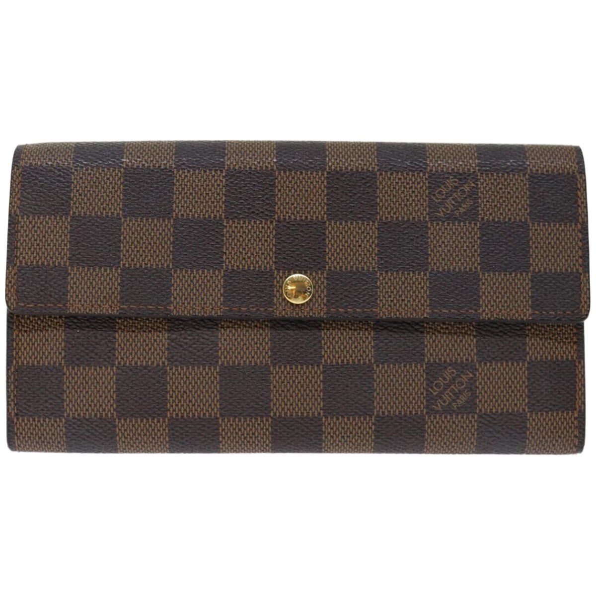 LOUIS VUITTON Damier Ebene Portefeuille Sarah Long Wallet N61734 LV Auth 67501