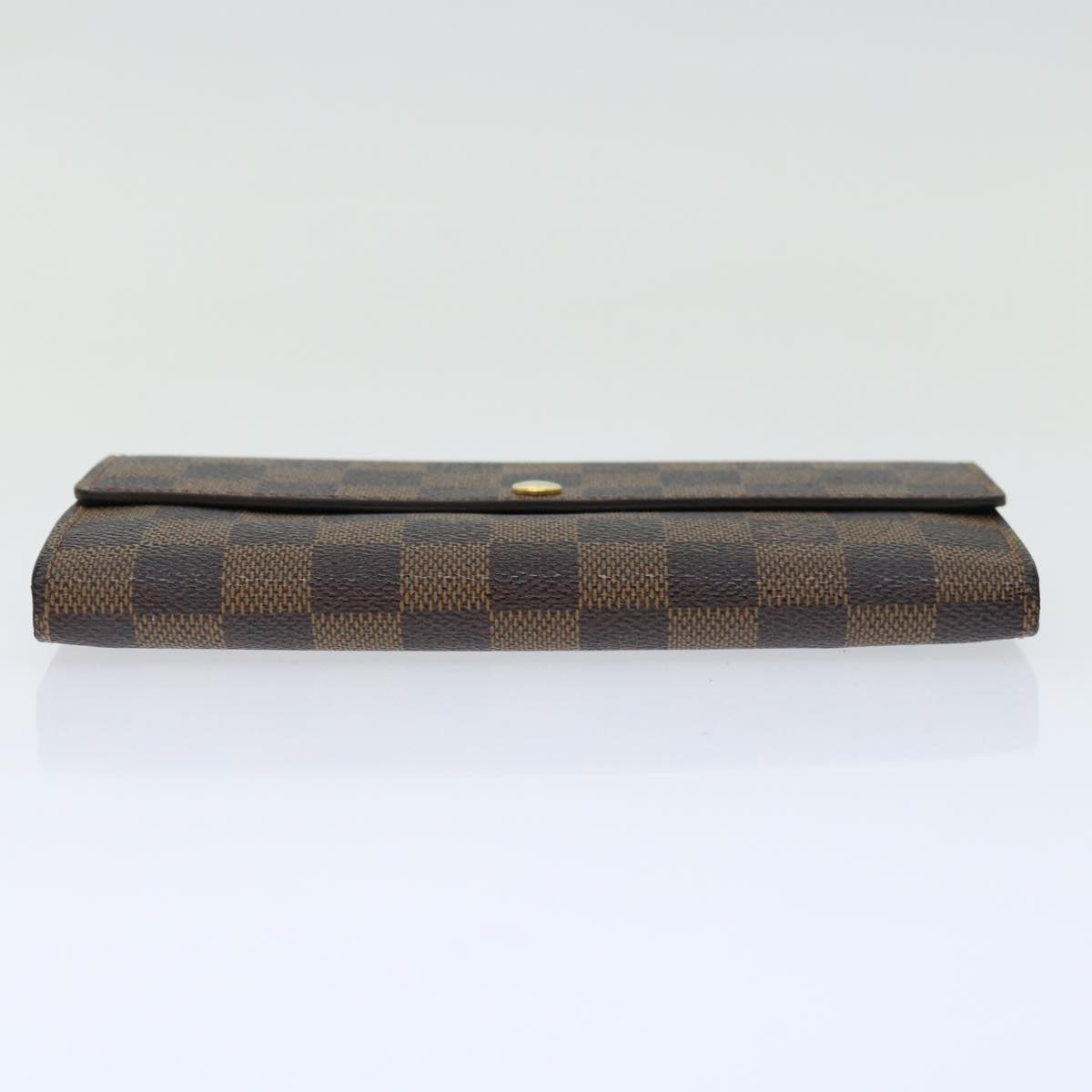 LOUIS VUITTON Damier Ebene Portefeuille Sarah Long Wallet N61734 LV Auth 67501