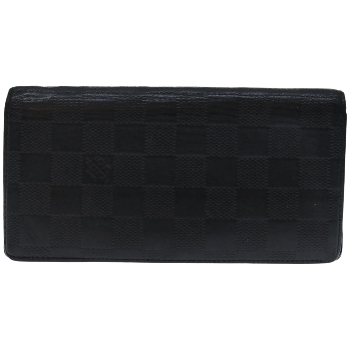 LOUIS VUITTON Damier Anfini Portefeuille Brazza Wallet Black N63010 Auth 67509