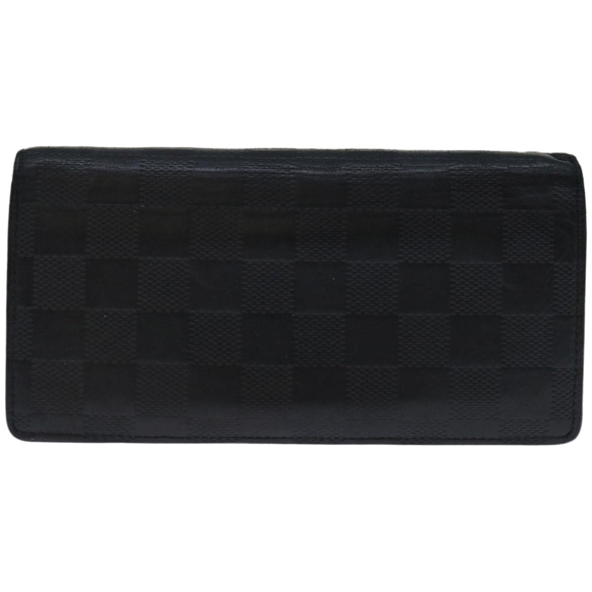 LOUIS VUITTON Damier Anfini Portefeuille Brazza Wallet Black N63010 Auth 67509