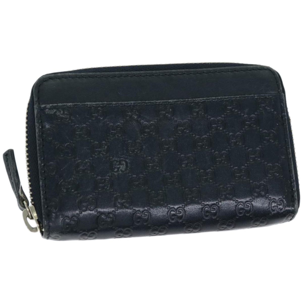 GUCCI GG Canvas Guccissima Coin Purse Navy 256810 Auth 67539