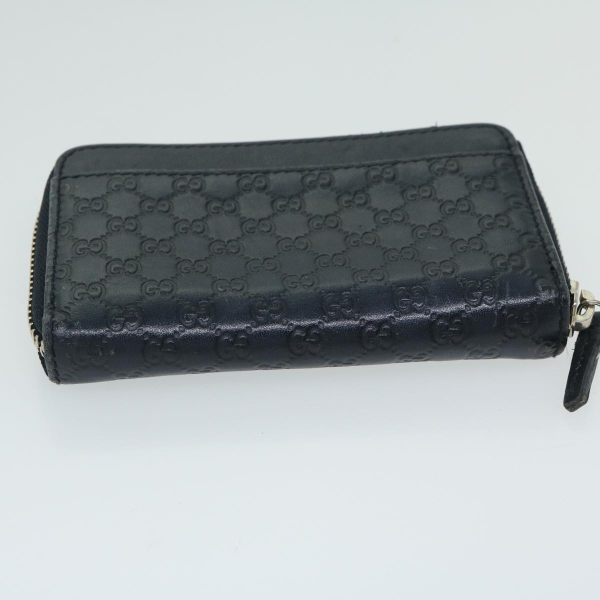 GUCCI GG Canvas Guccissima Coin Purse Navy 256810 Auth 67539