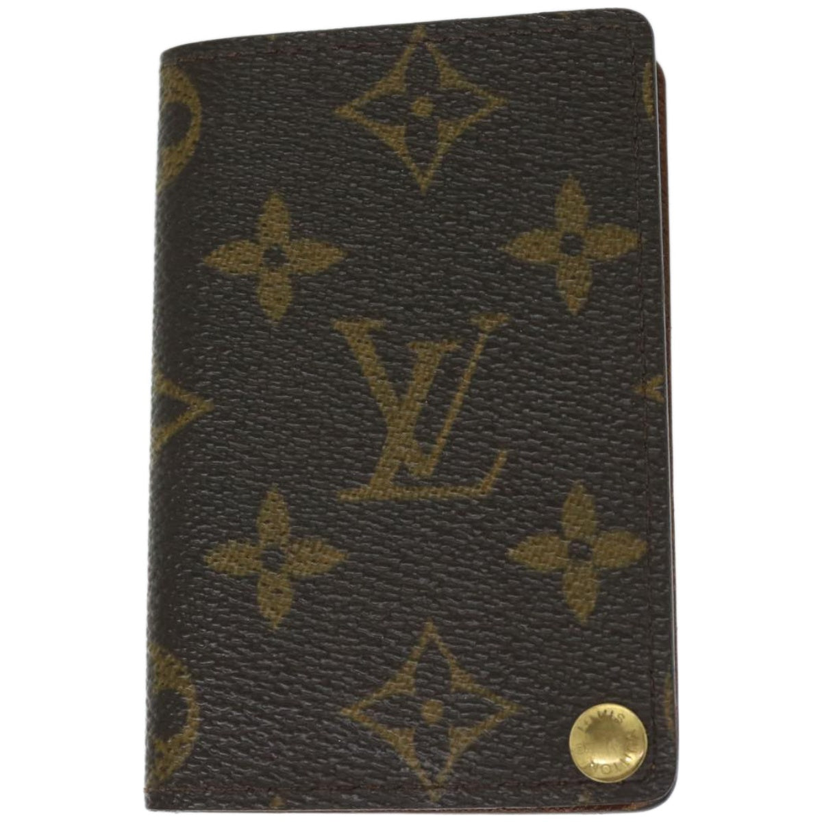 LOUIS VUITTON Monogram Porte Cartes Credit Pression Card Case M60937 Auth 67543