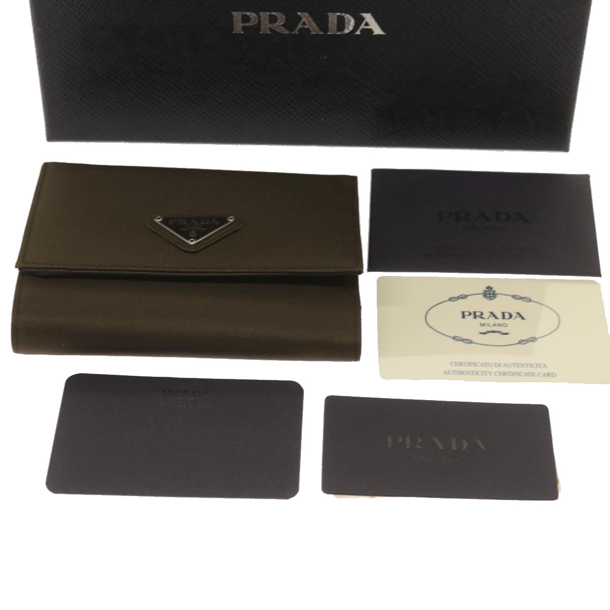 PRADA Wallet Nylon Gray Auth 67558