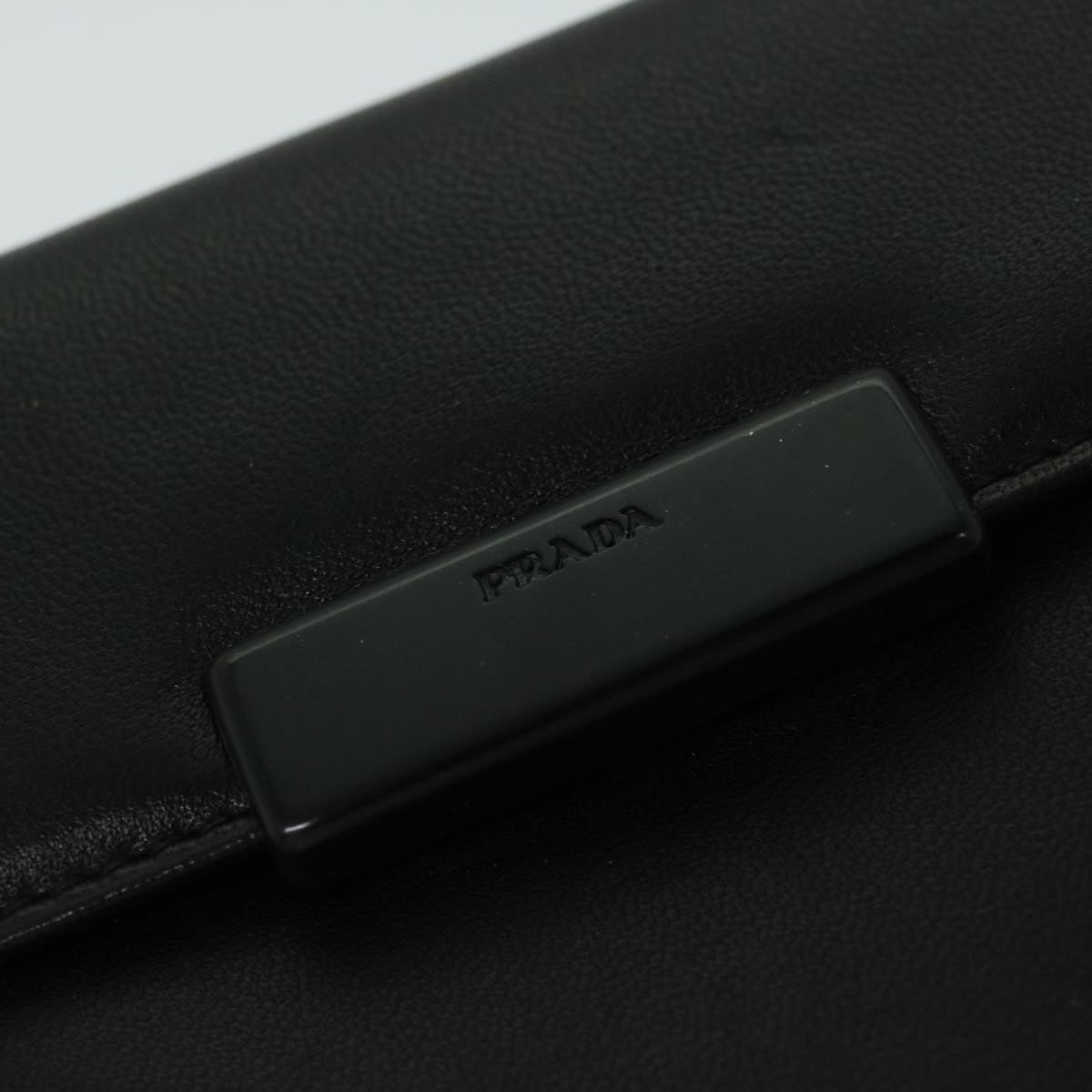 PRADA Wallet Leather Black Auth 67559