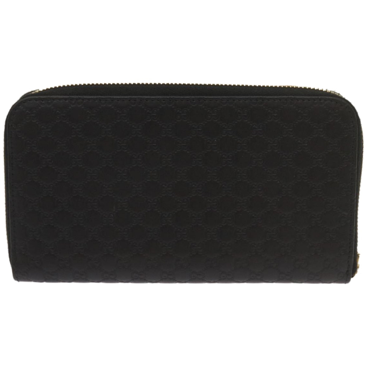 GUCCI Micro GG Canvas Guccissima Long Wallet Black 449391 Auth 67568SA