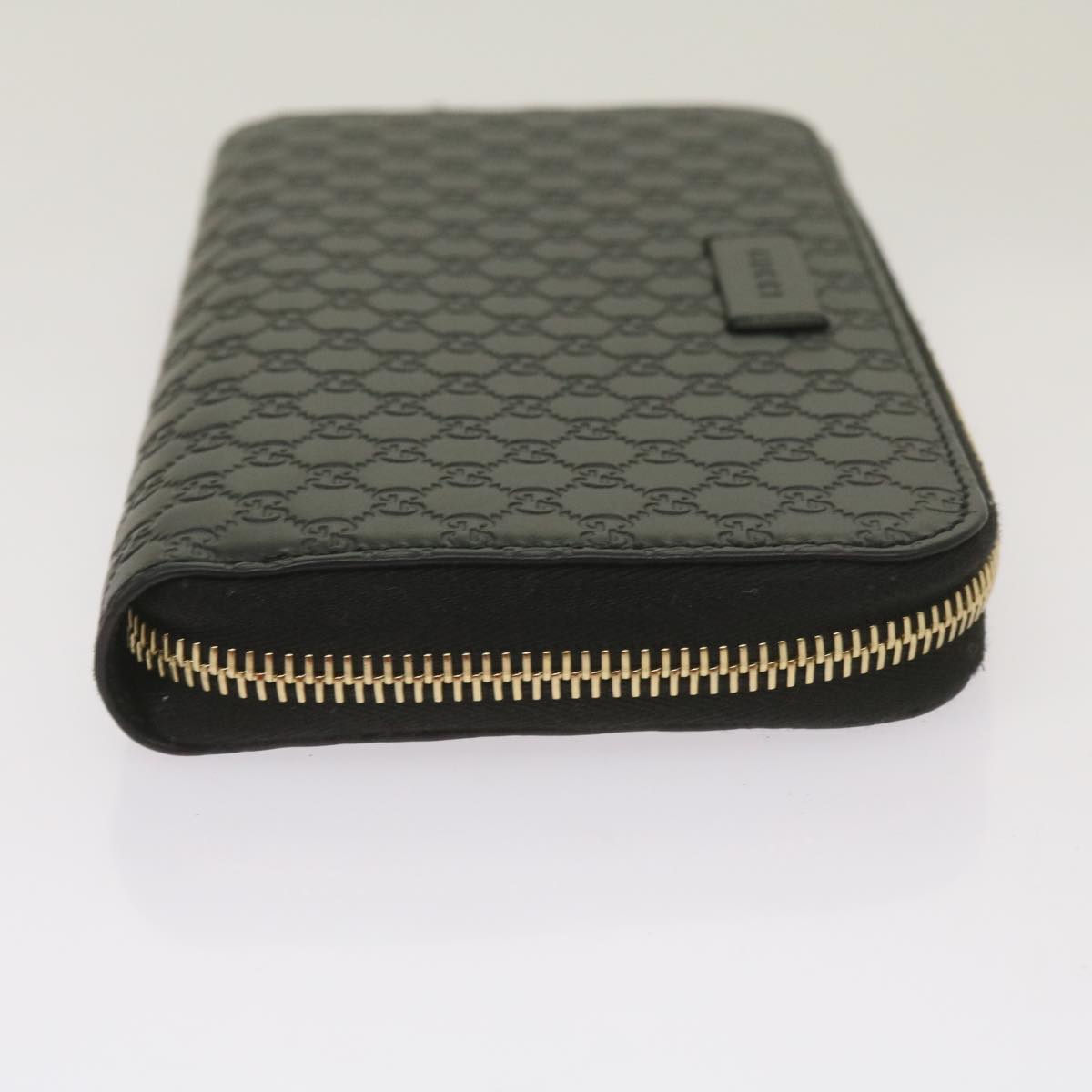 GUCCI Micro GG Canvas Guccissima Long Wallet Black 449391 Auth 67568SA