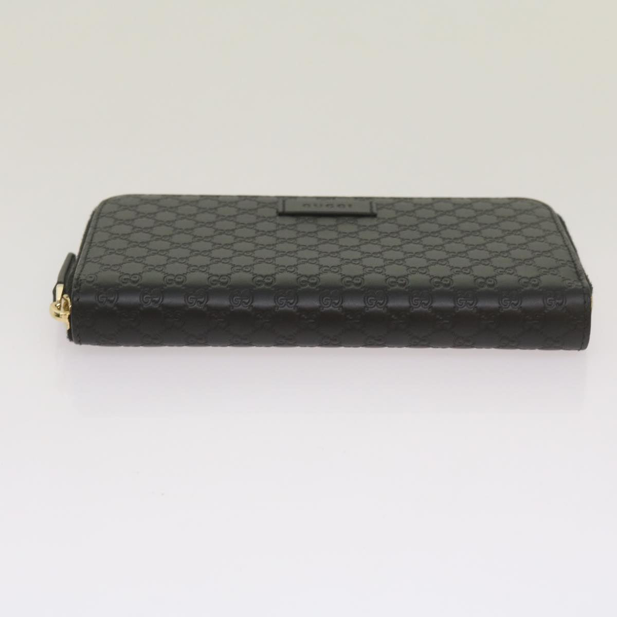 GUCCI Micro GG Canvas Guccissima Long Wallet Black 449391 Auth 67568SA