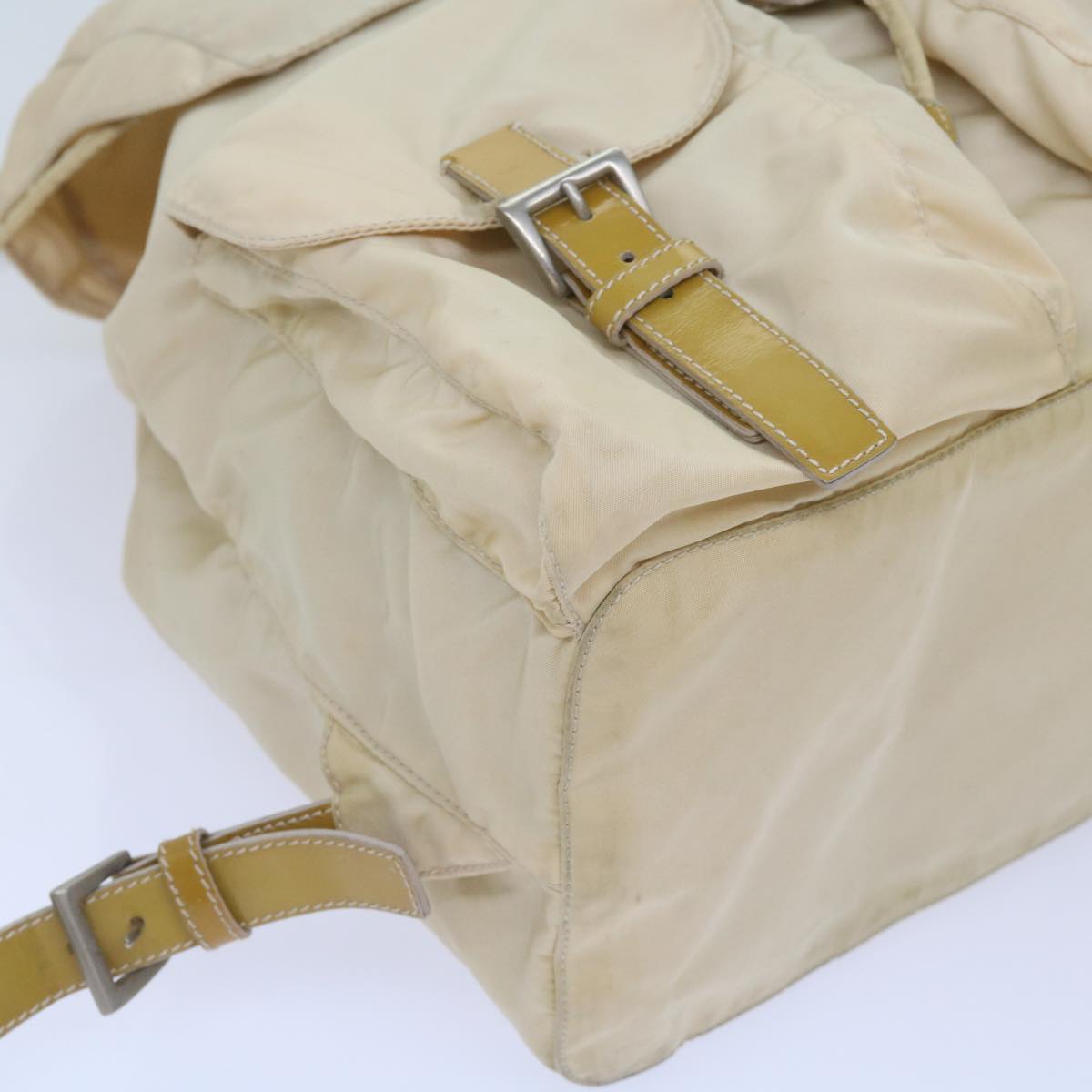 PRADA Backpack Nylon Beige Auth 67585