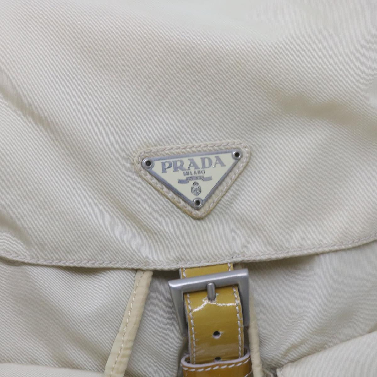 PRADA Backpack Nylon Beige Auth 67585