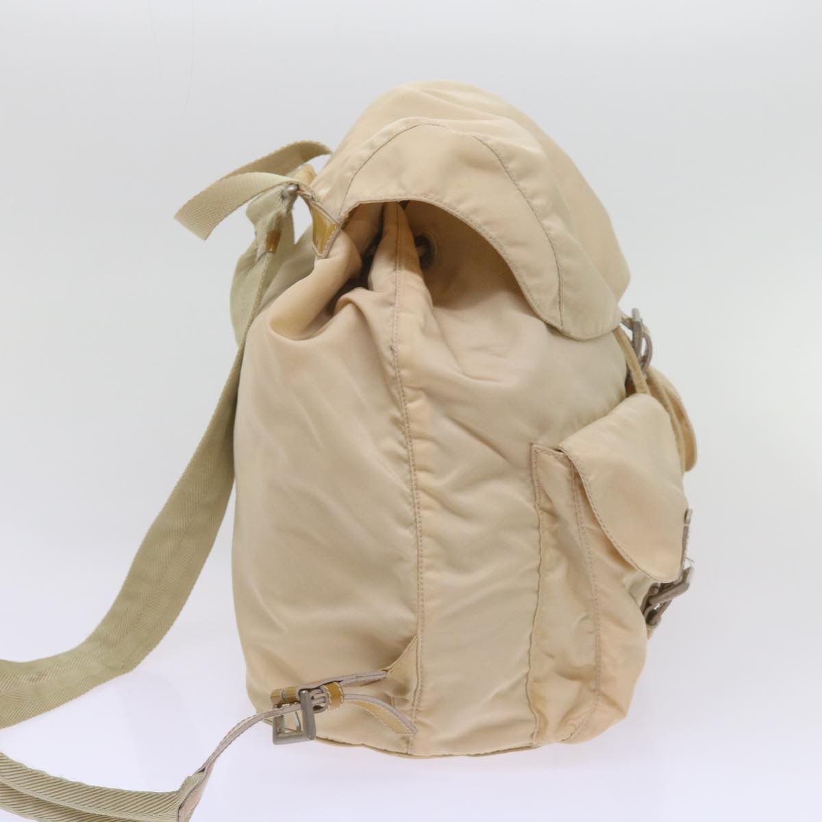 PRADA Backpack Nylon Beige Auth 67585