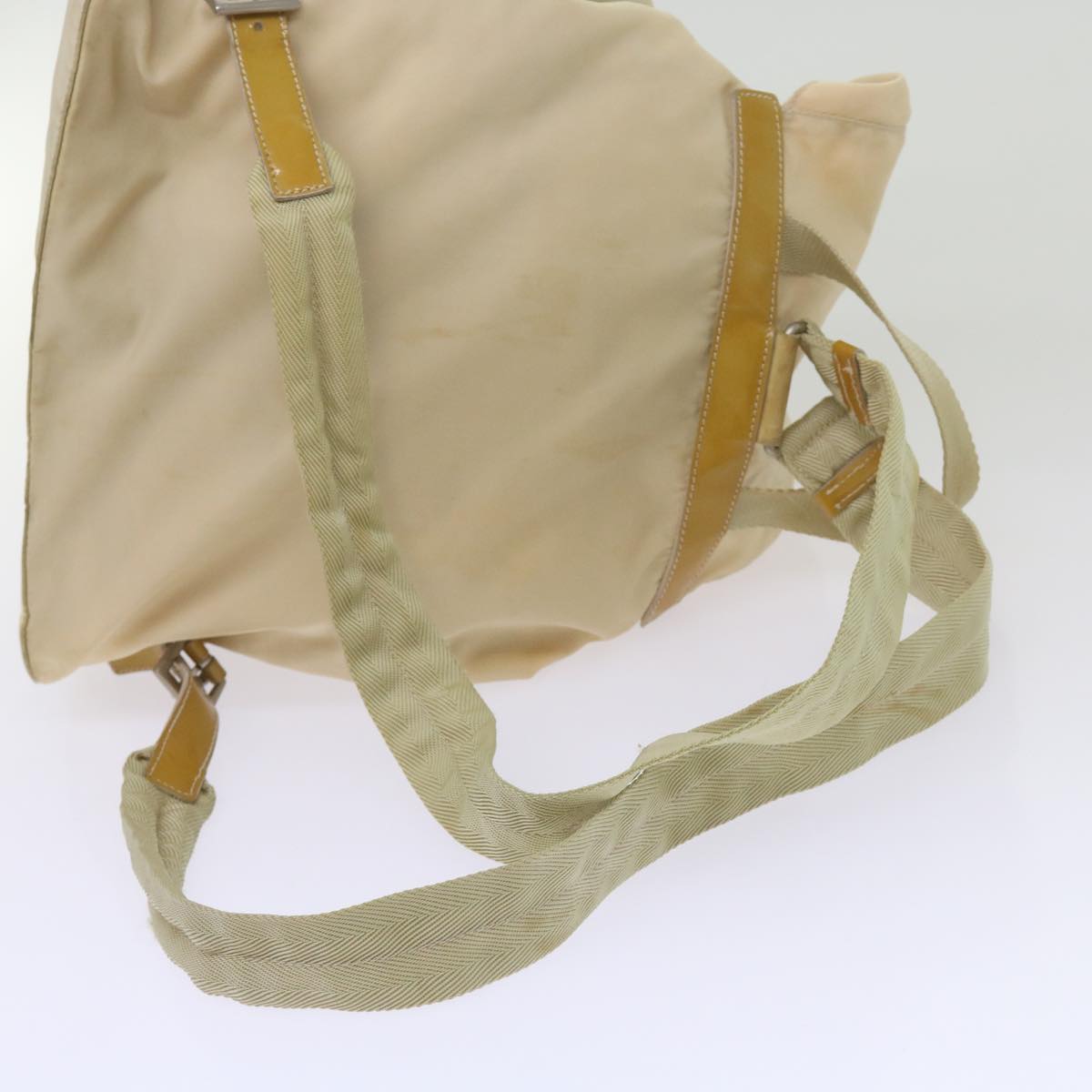 PRADA Backpack Nylon Beige Auth 67585