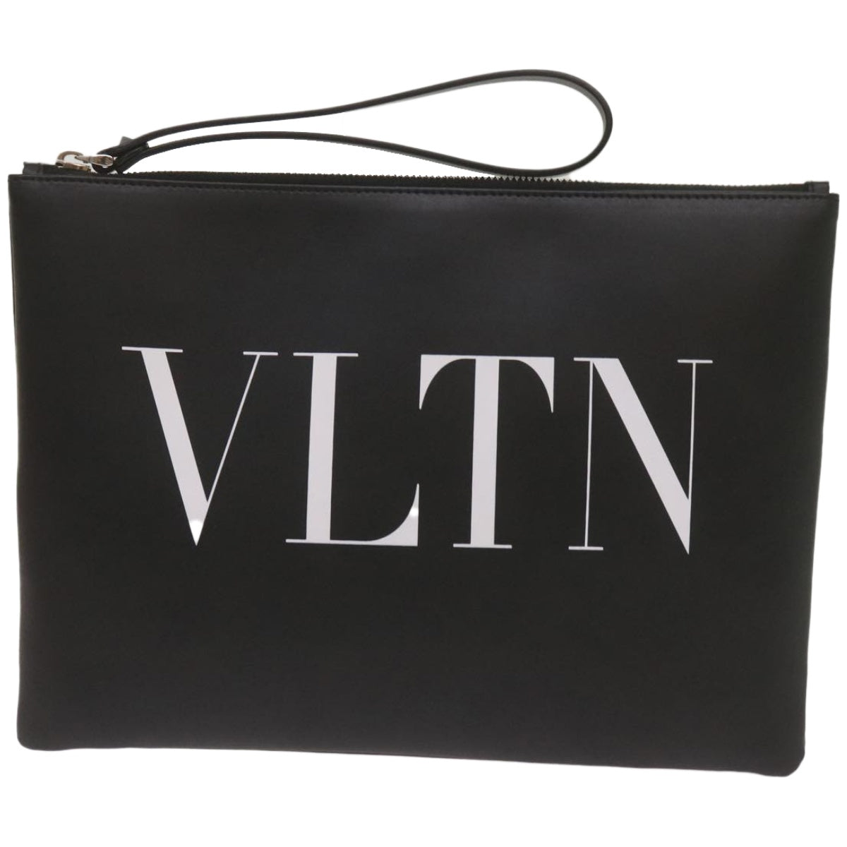 VALENTINO Clutch Bag Leather Black XY2P0299LVN Auth 67606A