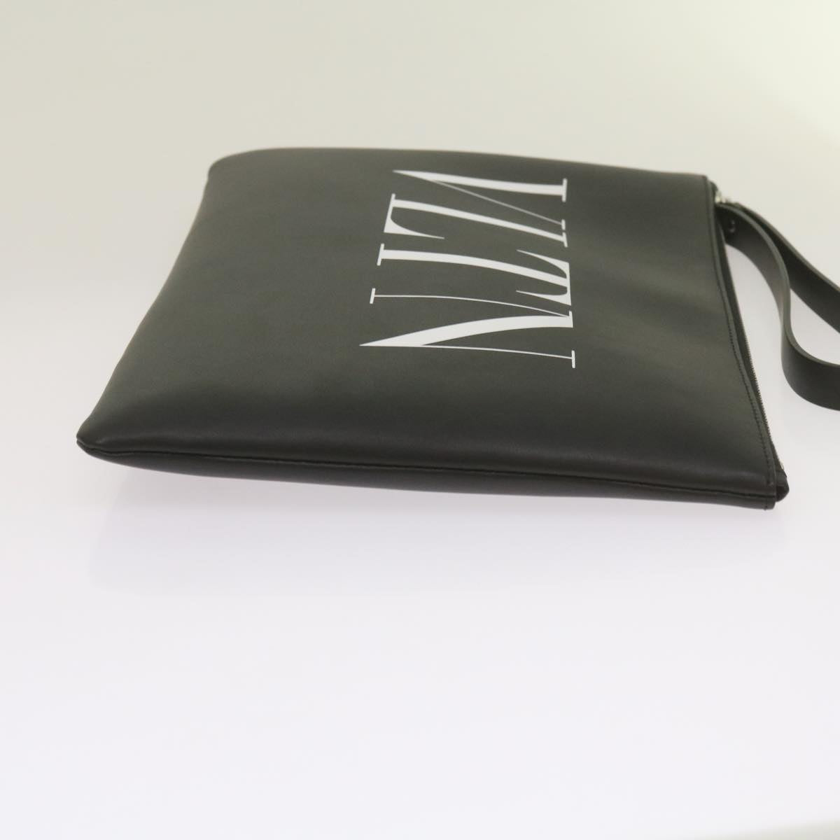 VALENTINO Clutch Bag Leather Black XY2P0299LVN Auth 67606A