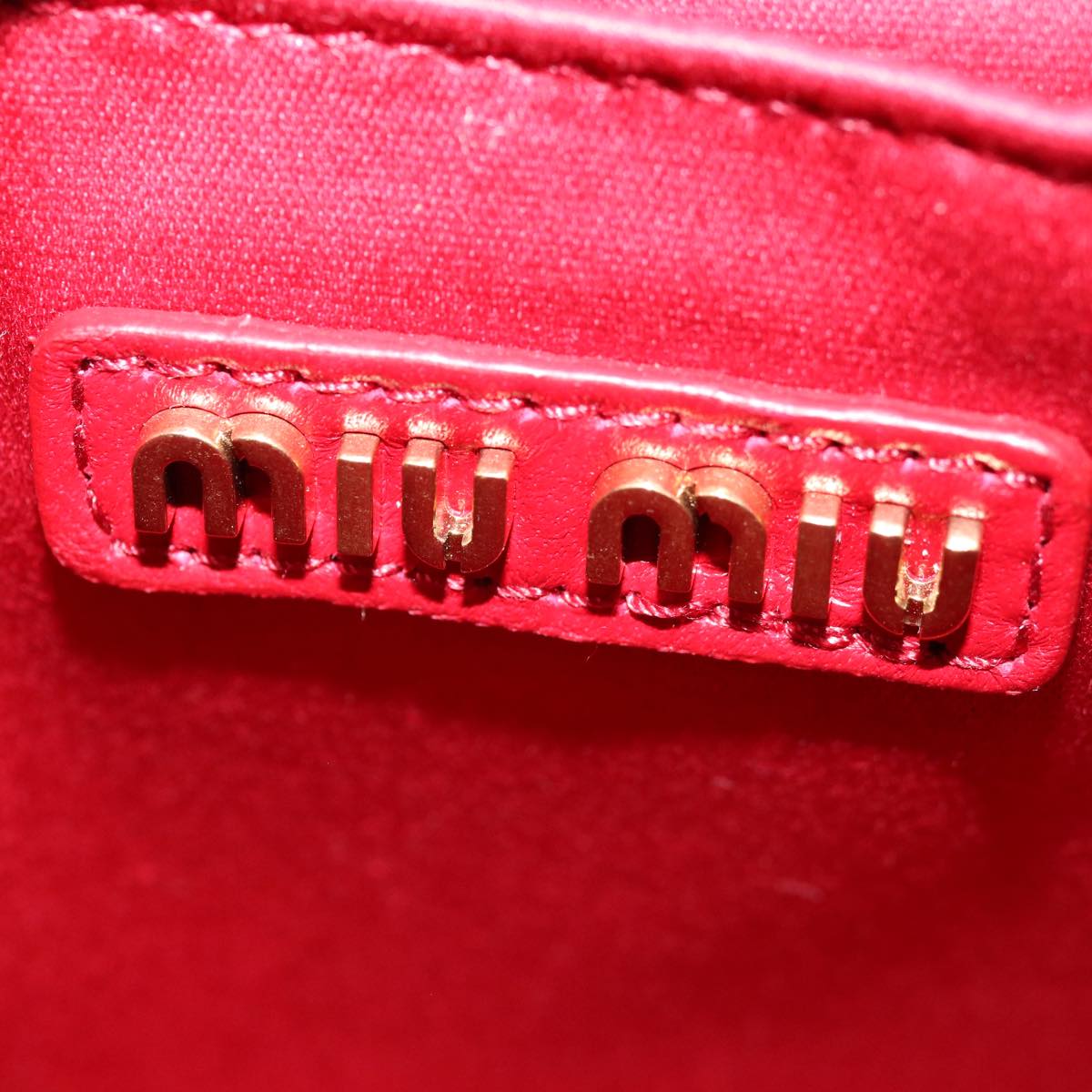 Miu Miu Materasse Hand Bag Leather 2way Red 5BA277 Auth 67619S