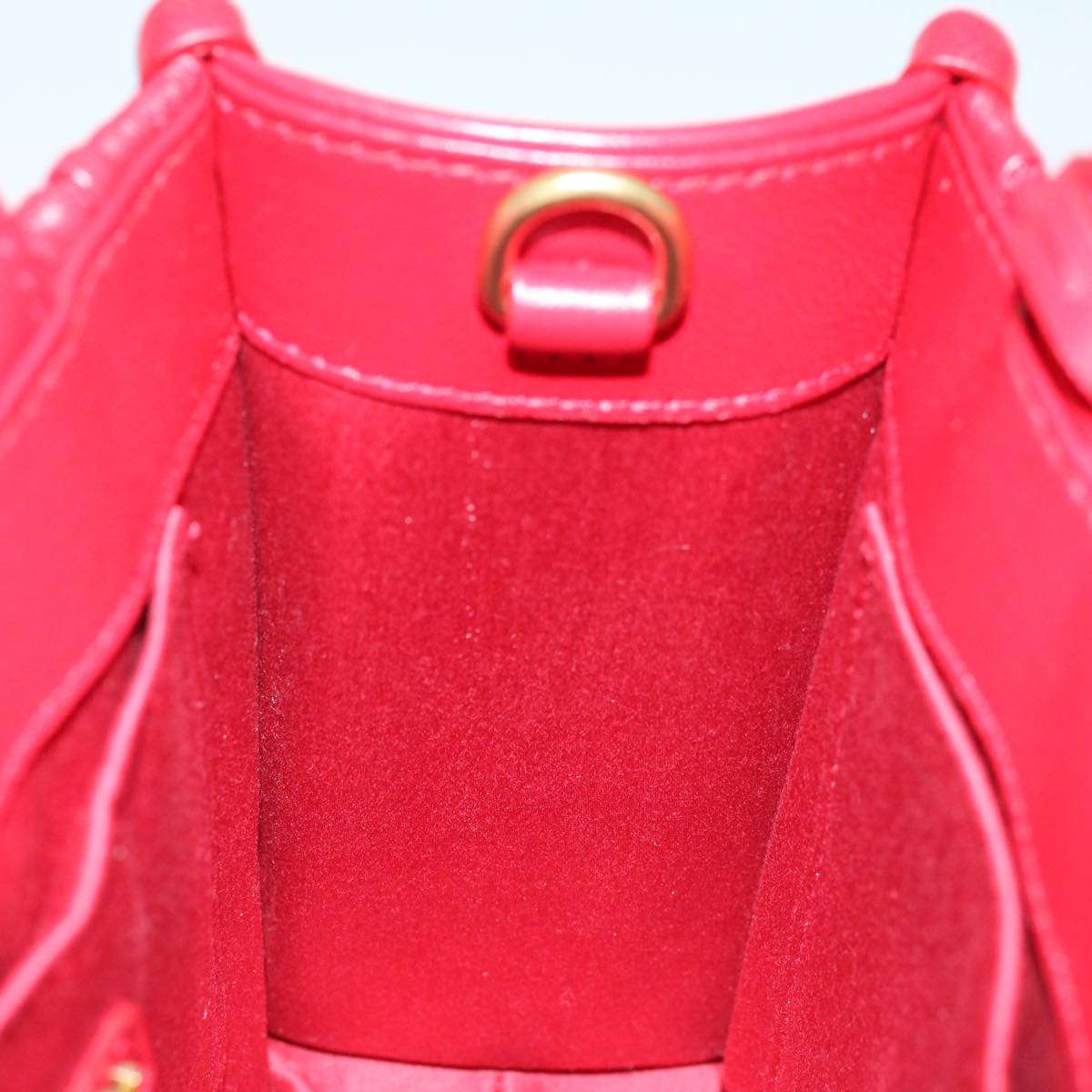 Miu Miu Materasse Hand Bag Leather 2way Red 5BA277 Auth 67619S