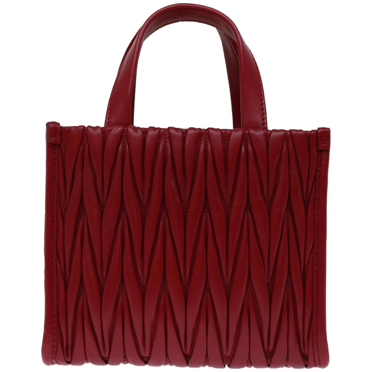 Miu Miu Materasse Hand Bag Leather 2way Red 5BA277 Auth 67619S