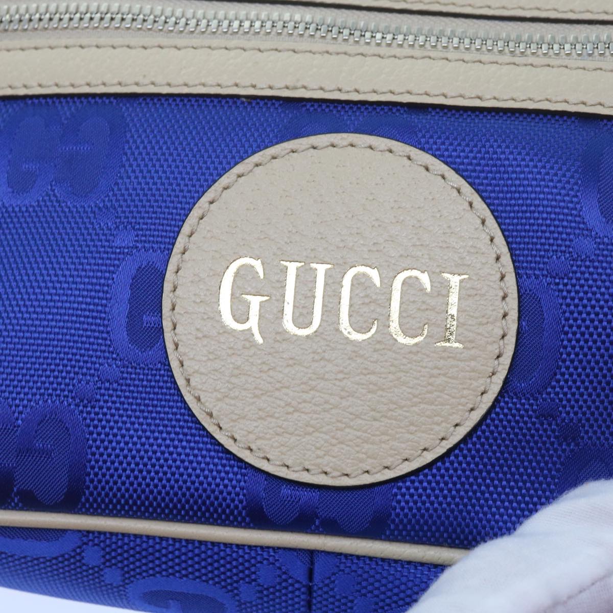 GUCCI GG Nylon Bum Bag Body Bag Blue 631341 Auth 67621A