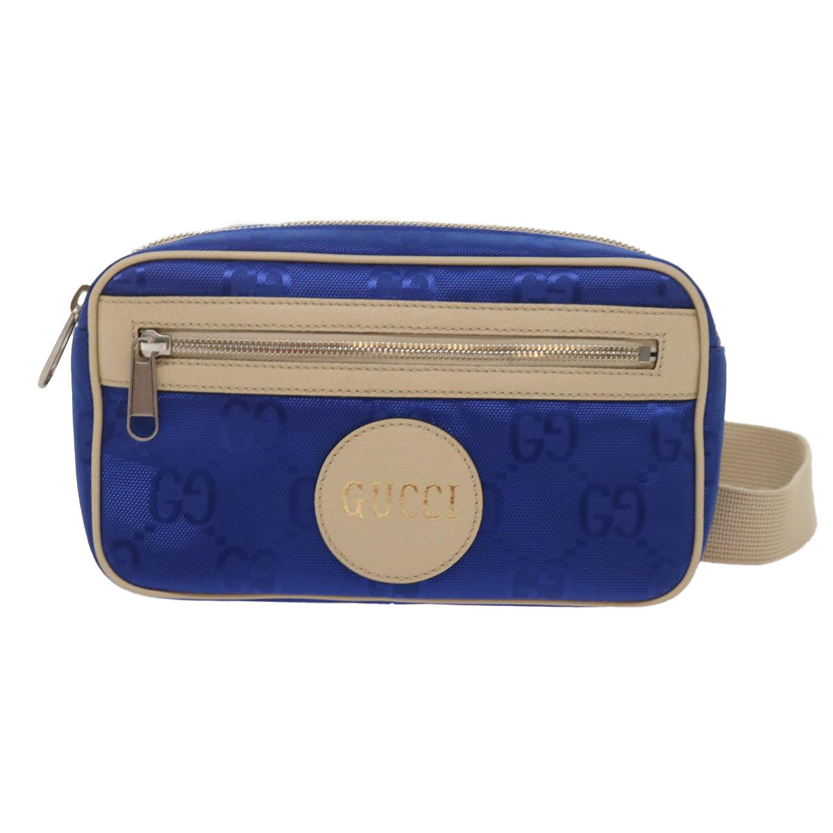 GUCCI GG Nylon Bum Bag Body Bag Blue 631341 Auth 67621A