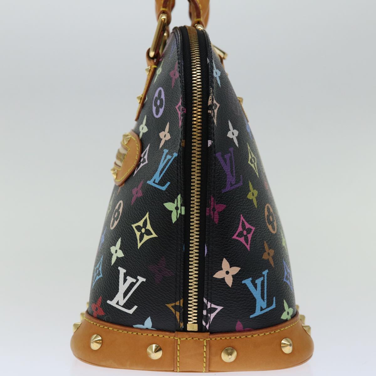 LOUIS VUITTON Monogram Multicolor Alma Hand Bag Black M92646 LV Auth 67625A