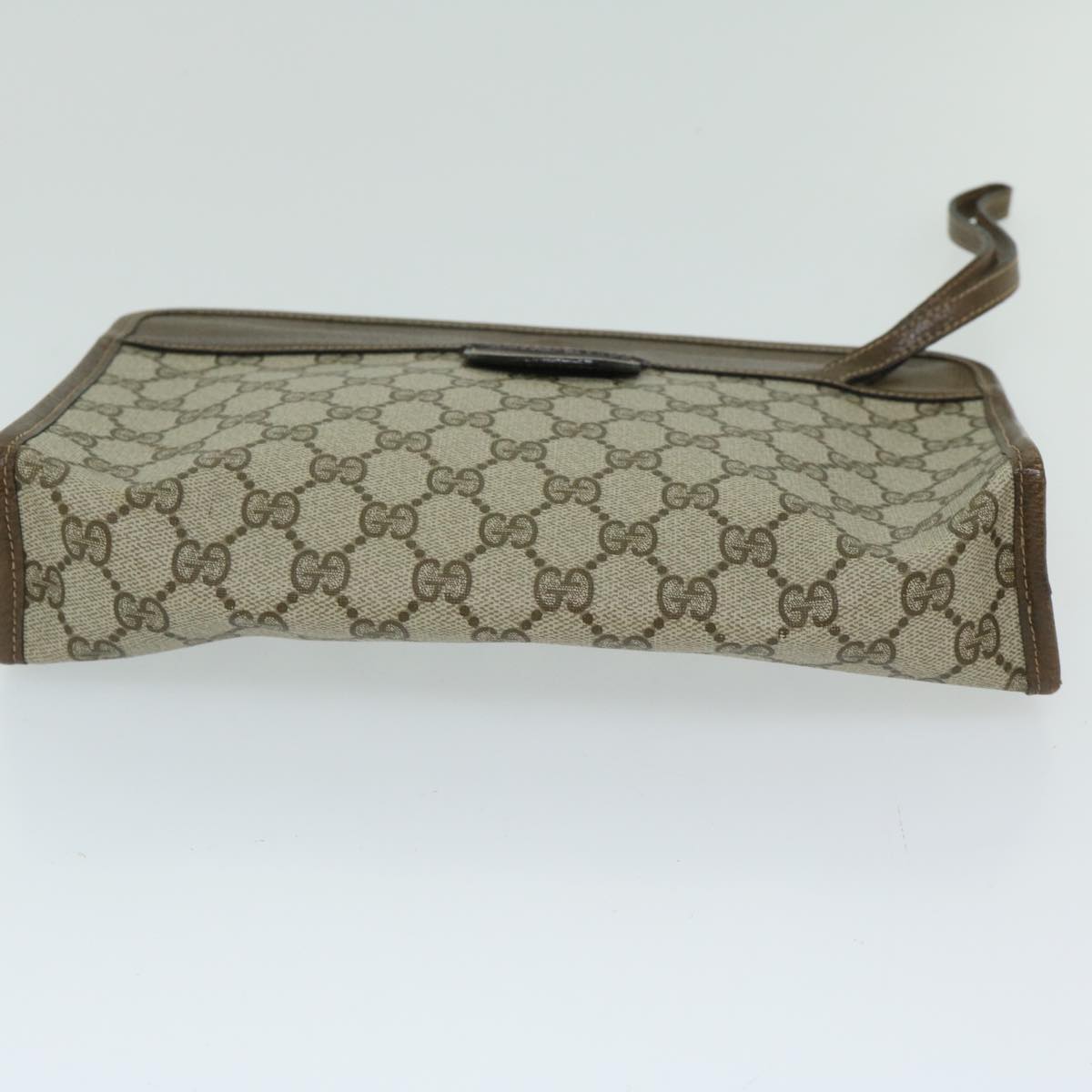 GUCCI GG Supreme Clutch Bag PVC Beige 67 039 5465 Auth 67666