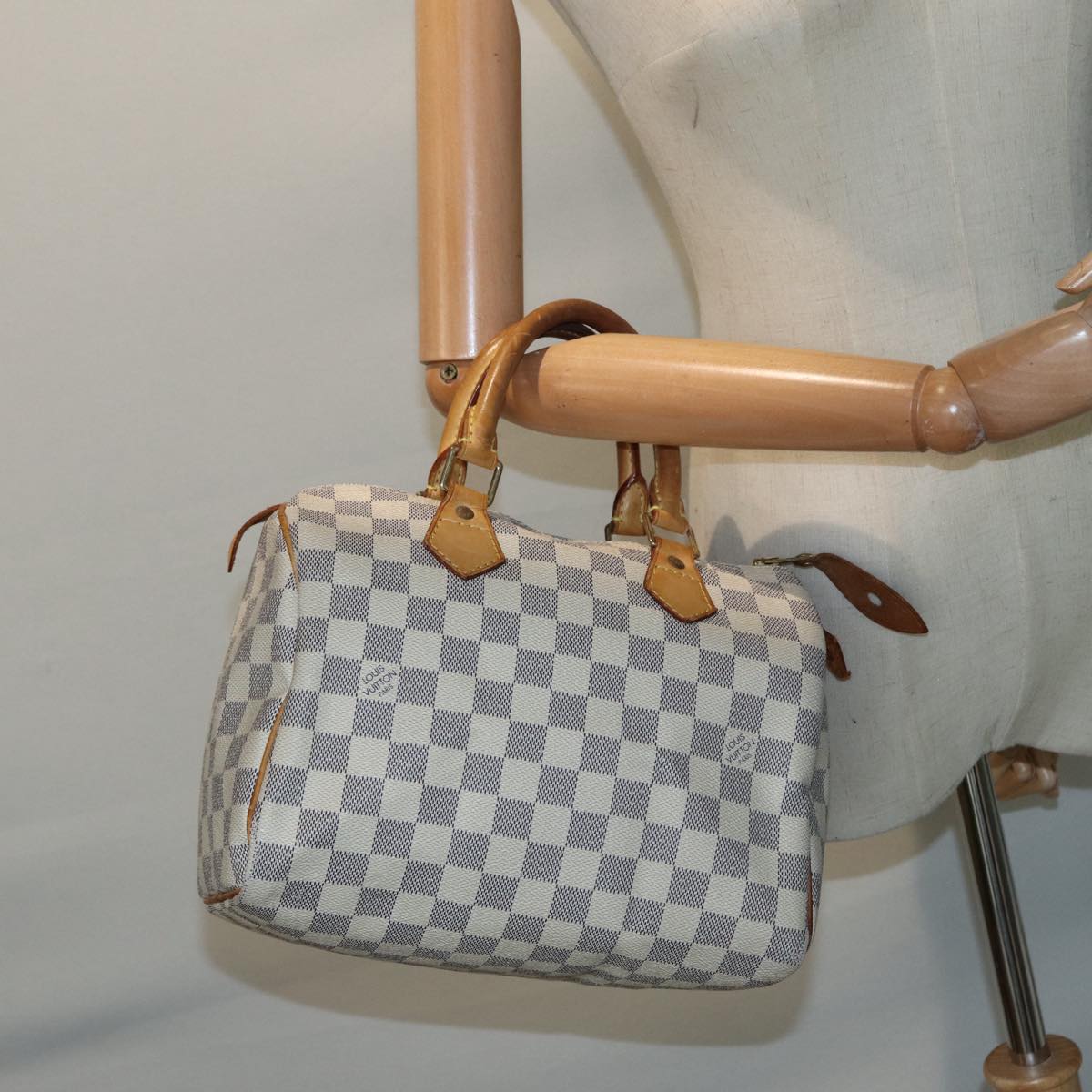 LOUIS VUITTON Damier Azur Speedy 25 Hand Bag N41534 LV Auth 67697