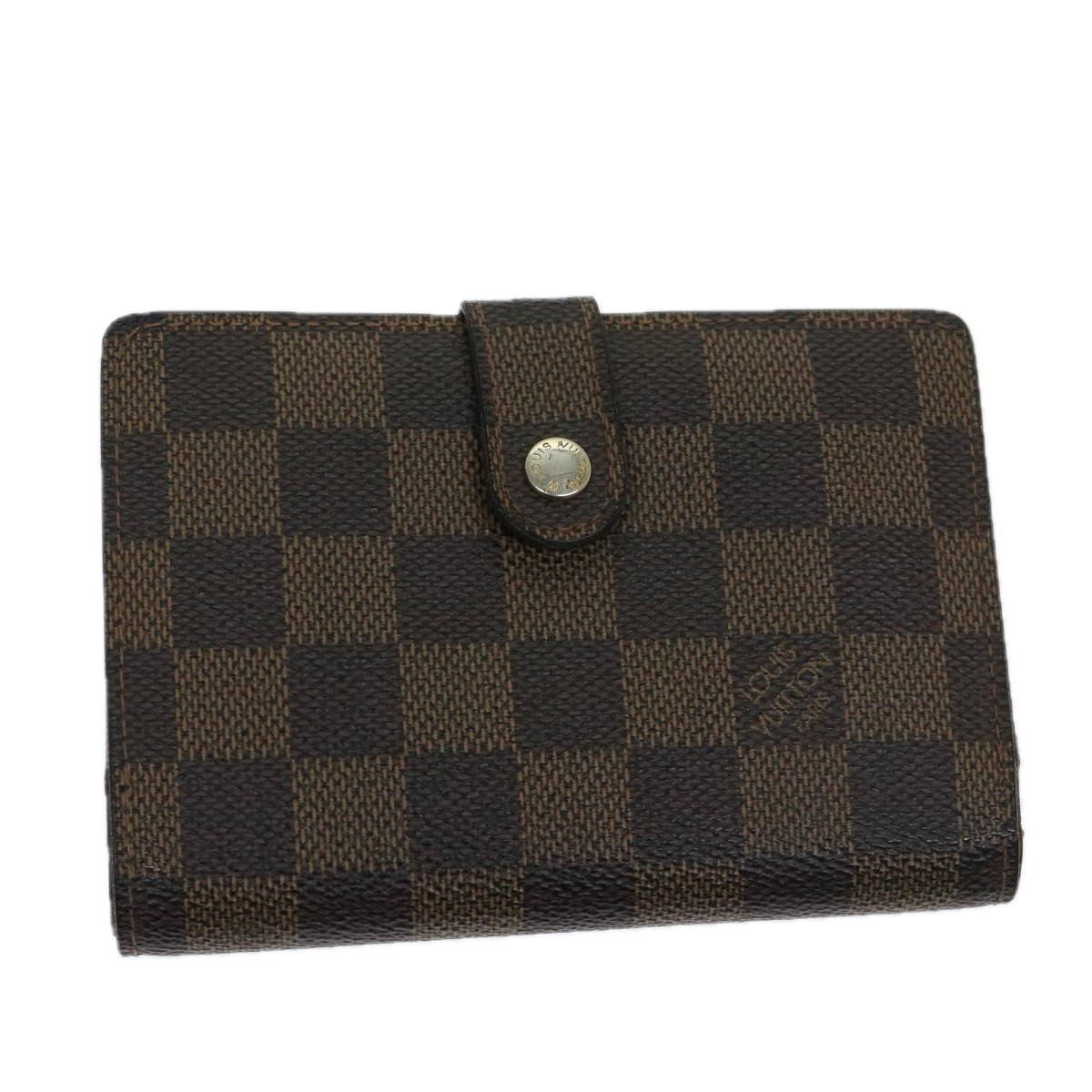 LOUIS VUITTON Damier Ebene Porte Monnaie Billets Viennois N61664 LV Auth 67699