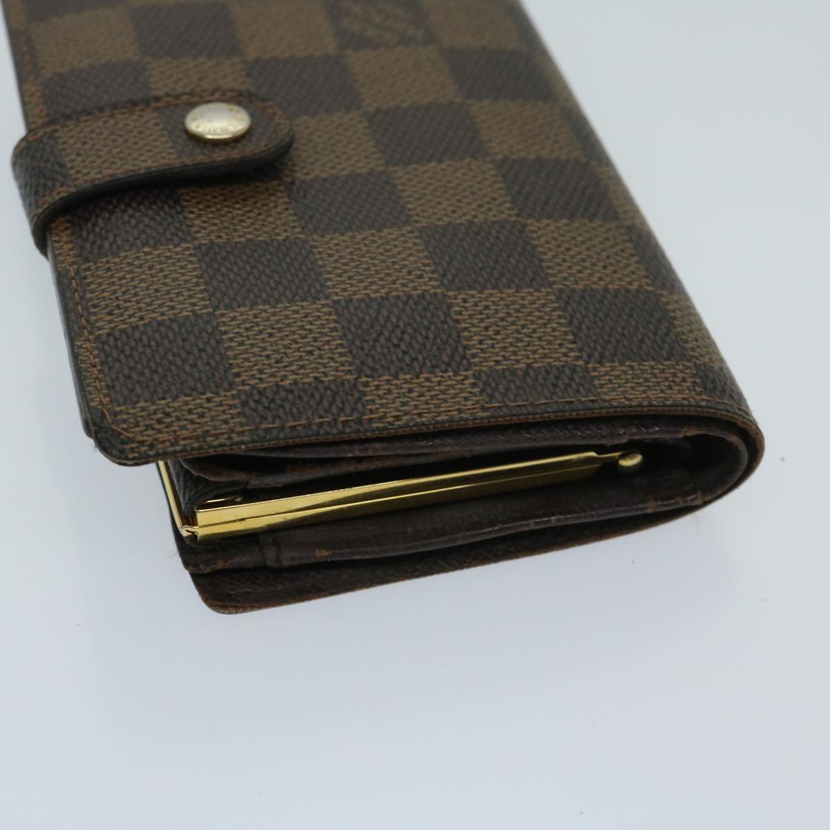 LOUIS VUITTON Damier Ebene Porte Monnaie Billets Viennois N61664 LV Auth 67699